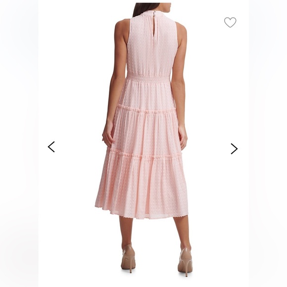 So pretty!! Tommy Hilfiger - Texture Cotton Blend Midi Dress - PINK - Size 4 - Picture 2 of 14